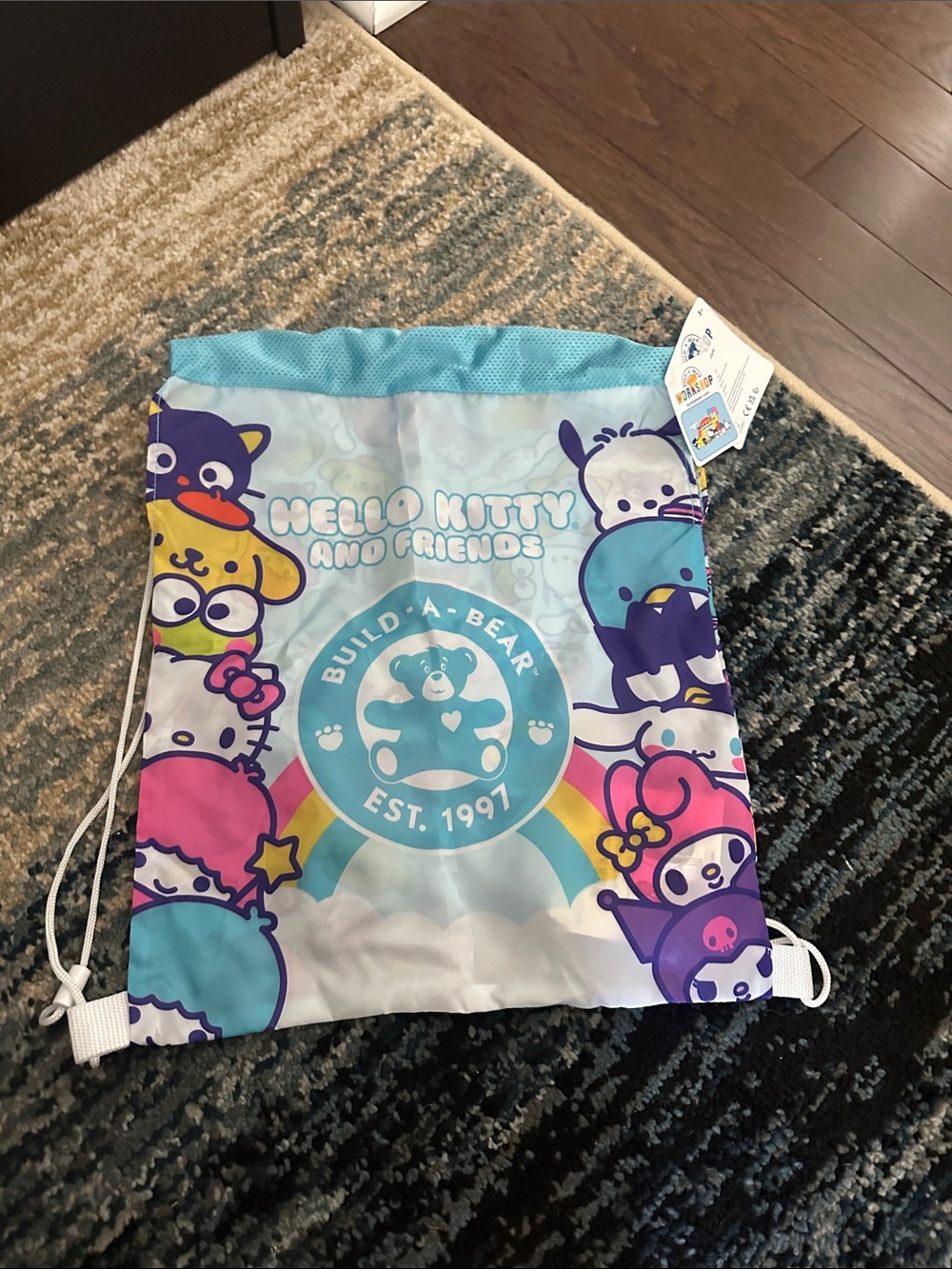 Build-A-Bear Light Blue Hello Kitty & Friends Drawstring Bag